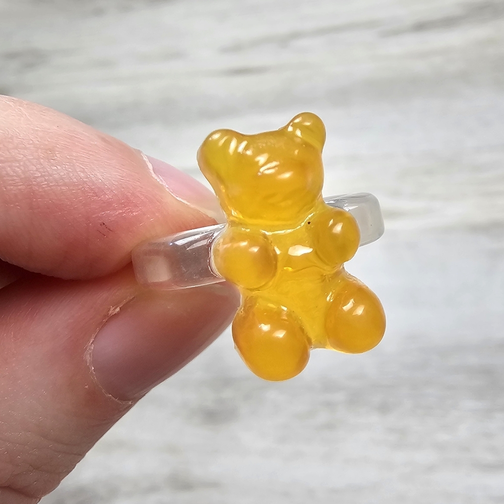 Y2K Orange & Clear Gummy Bear Ring